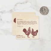 Wyandotte Chickens Elegante Custom Message Vintag Mitteilungskarte (Vorderseite/Rückseite Beispiel)