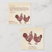 Wyandotte Chickens Elegante Custom Message Vintag Mitteilungskarte (Vorne/Hinten)