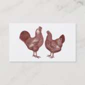 Wyandotte Chickens, Rooster und Henne Visitenkarte (Rückseite)