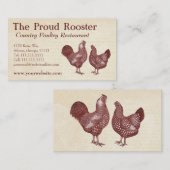 Wyandotte Chickens Rustikale Vintage Landfarm Visitenkarte (Vorne/Hinten)