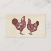 Wyandotte Chickens Rustikale Vintage Landfarm Visitenkarte (Rückseite)