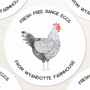 Wyandotte Hühnchen Frische Eier Runder Aufkleber