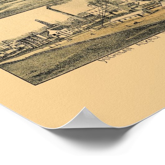 Wyandotte, MI Panoramic Map - 1896 Poster (Ecke)