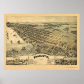 Wyandotte, MI Panoramic Map - 1896 Poster (Vorne)