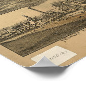 Wyandotte Michigan 1896 Antique Panoramabalkarte Poster (Ecke)