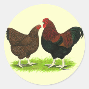 Wyandotte: Partridge Pair Runder Aufkleber