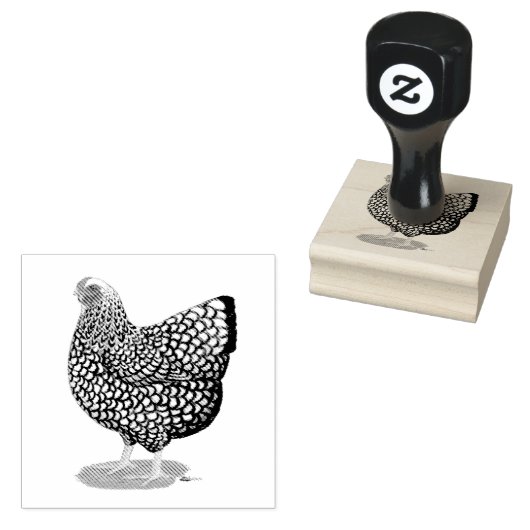Wyandotte: Silberlackierte Hen Gummistempel (Stempel)