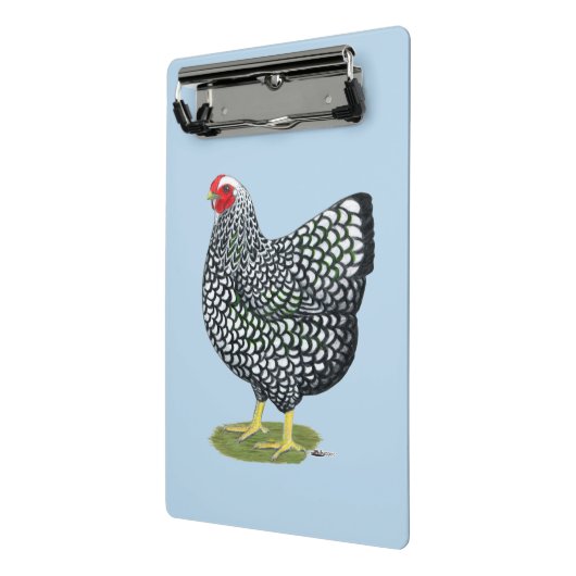 Wyandotte: Silberlackierte Hen Mini Klemmbrett (Gewinkelt2)