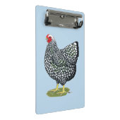 Wyandotte: Silberlackierte Hen Mini Klemmbrett (Schrägansicht)