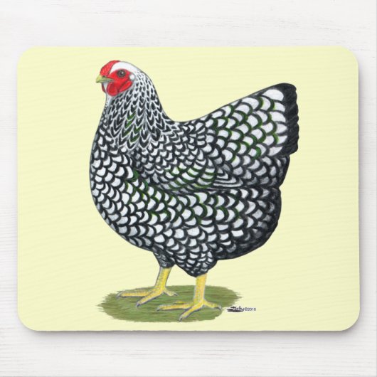 Wyandotte: Silberlackierte Hen Mousepad (Vorne)