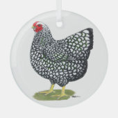 Wyandotte: Silberlackierte Hen Ornament Aus Glas (Vorderseite)