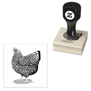 Wyandotte:  Silberlackierter Hen Gummistempel