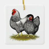 Wyandotte: Silberpaarung Keramikornament (Vorderseite)