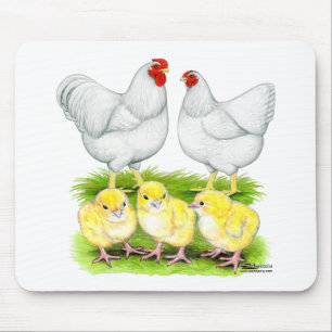 Wyandotte Weiße Hühnerfamilie Mousepad