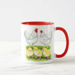 Wyandotte Weiße Hühnerfamilie Tasse