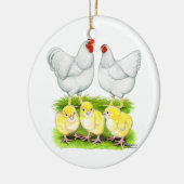 Wyandotte White Chicken Keramik Ornament (Links)