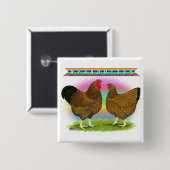 Wyandottes: Golden-laced Rainbow Button (Vorne & Hinten)