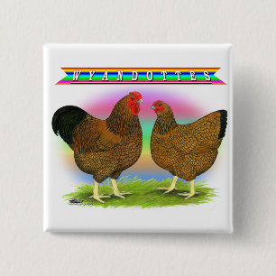 Wyandottes:  Golden-laced Rainbow Button