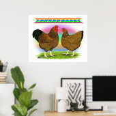 Wyandottes: Goldener Regenbogen Poster (Heimbüro)