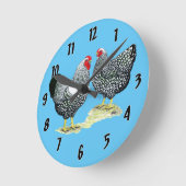Wyandottes schnürte sich Paare Runde Wanduhr (Winkel)