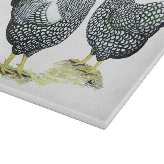 Wyandottes schnürte sich Paare Schneidebrett (Ecke)