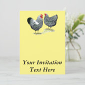 Wyandottes Silver-laced Pair Einladung (Stehend Vorderseite)