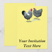 Wyandottes Silver-laced Pair Einladung (Vorne/Hinten)
