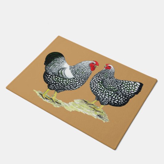 Wyandottes Silver-laced Pair Fußmatte (Schrägansicht)