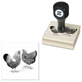 Wyandottes Silver-laced Pair Gummistempel (Stempel)