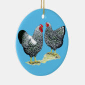 Wyandottes Silver-laced Pair Keramik Ornament (Rechts)