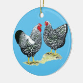Wyandottes Silver-laced Pair Keramik Ornament (Links)