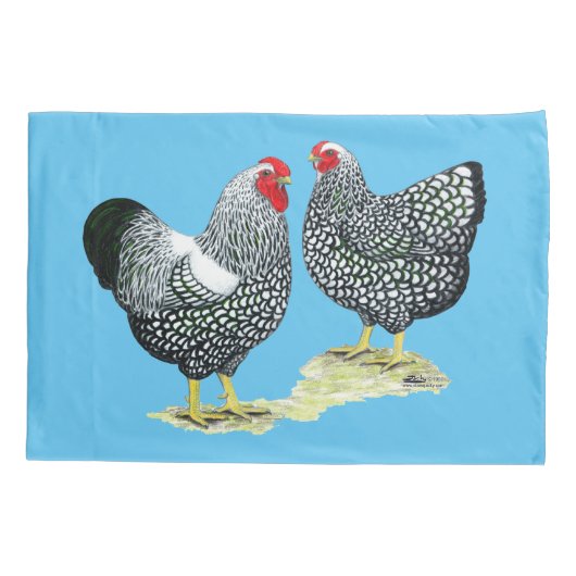 Wyandottes Silver-laced Pair Kissenbezug (Rückseite)
