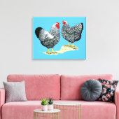 Wyandottes Silver-laced Pair Leinwanddruck (Insitu (Wohnzimmer))