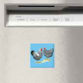 Wyandottes Silver-laced Pair Magnet (In Situ (Geschirrspüler))