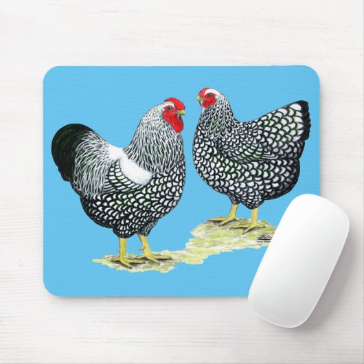 Wyandottes Silver-laced Pair Mousepad (Mit Mouse)