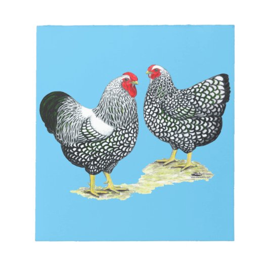 Wyandottes Silver-laced Pair Notizblock (Vorderseite)