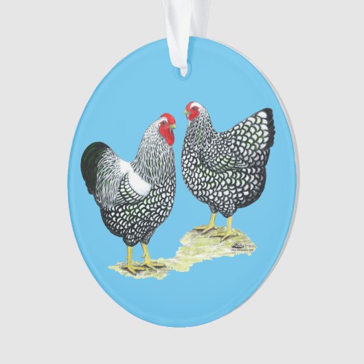 Wyandottes Silver-laced Pair Ornament (Vorderseite)