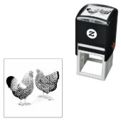 Wyandottes Silver-laced Pair Permastempel (Beispiel)