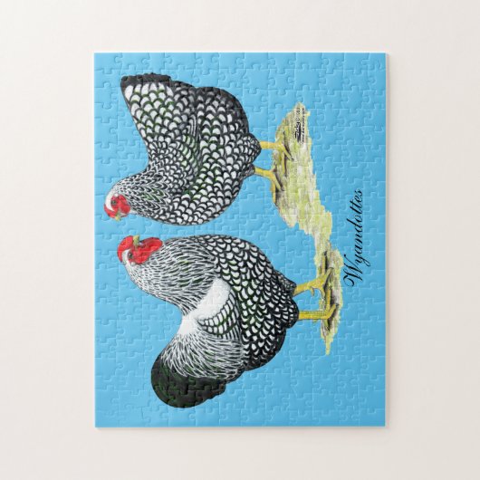 Wyandottes Silver-laced Pair Puzzle (Vertikal)