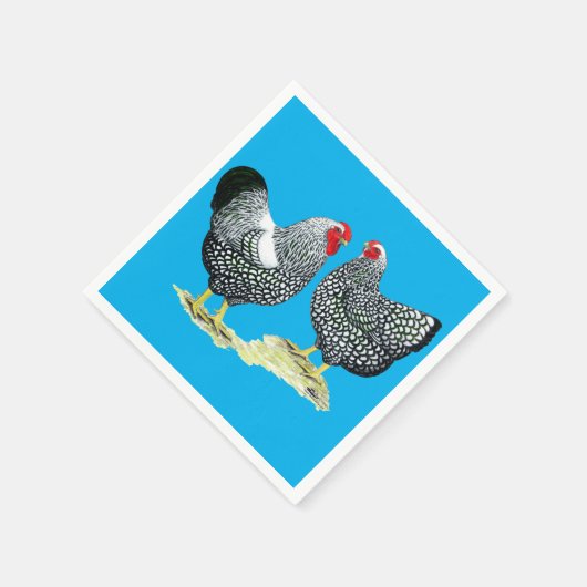 Wyandottes Silver-laced Pair Serviette (Ecke)