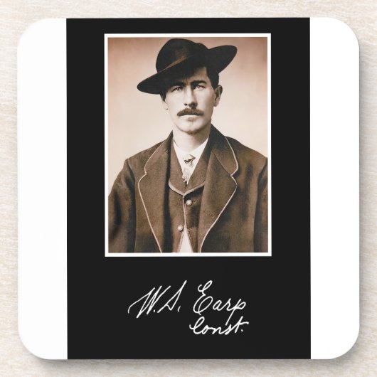 Wyatt Earp Constable in seinem Premierminister Getränkeuntersetzer (Vorderseite)