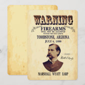 Wyatt Earp Marshal Einladung (Vorne/Hinten)