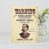 Wyatt Earp Marshal Einladung (Stehend Vorderseite)