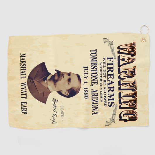 Wyatt Earp Marshall 👮 ♂️ Gunfighter Lawman Golfhandtuch (Horizontal)