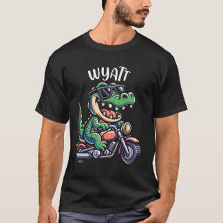 Wyatt Funny Alligator Motorraddesign für Boys N T-Shirt