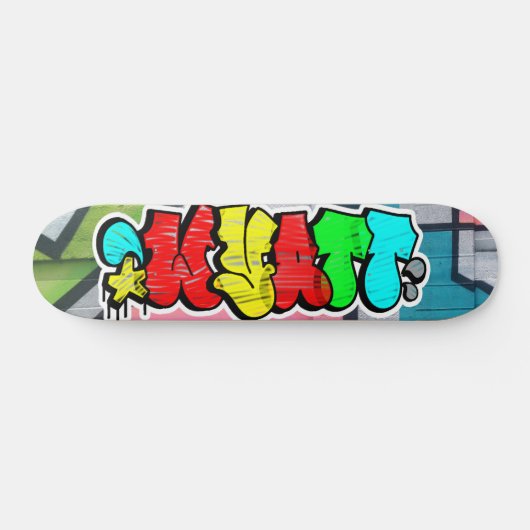 Wyatt Graffiti Custom Personalisiert Cool Skateboa Skateboard (Horizontal)