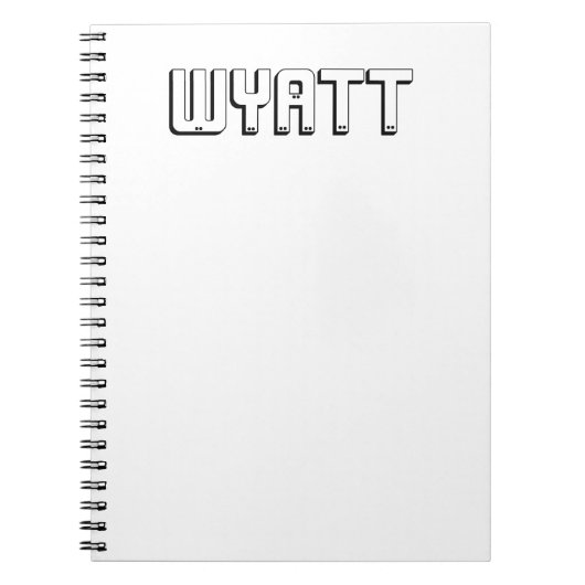 Wyatt-Name in Blockbuchstaben, Notizblock (Vorderseite)