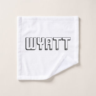 Wyatt-Name in Blockbuchstaben, Waschlappen