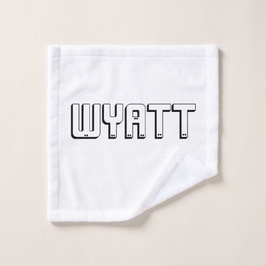 Wyatt-Name in Blockbuchstaben, Waschlappen (Waschlappen)