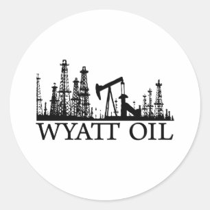 Wyatt Oil / Black Logo Runder Aufkleber